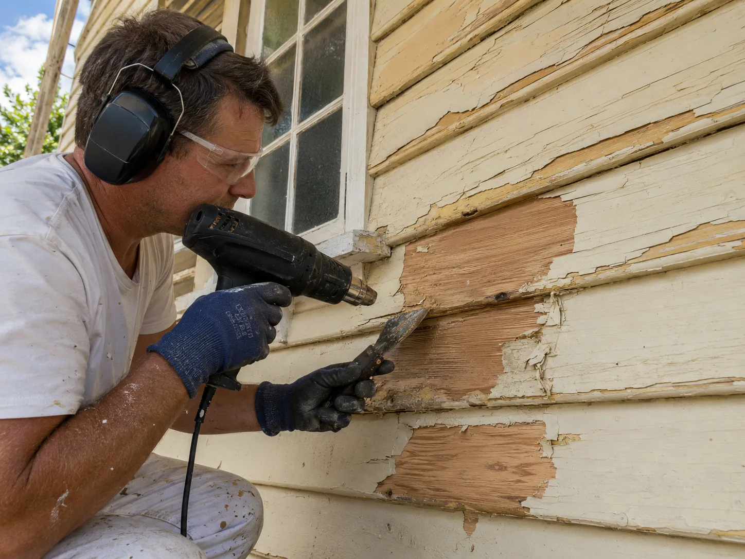 Paint stripping heritage home